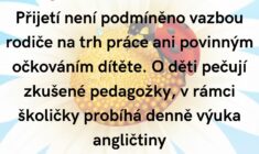 Nabízíme volná místa v DC Beruška na Dlouhé ulici